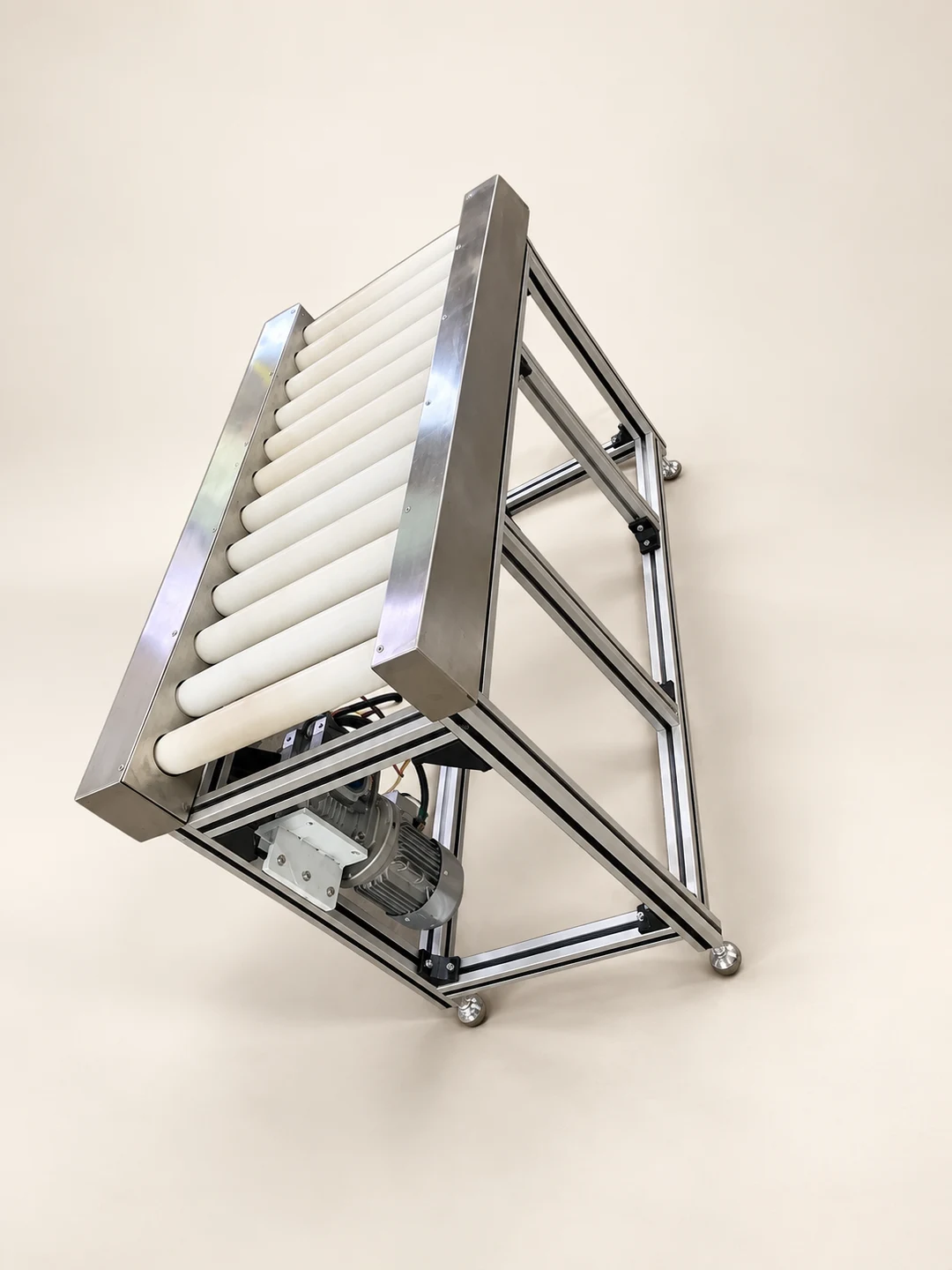 Nylon Roller Motorized Conveyor — AI-cleaned product photograph