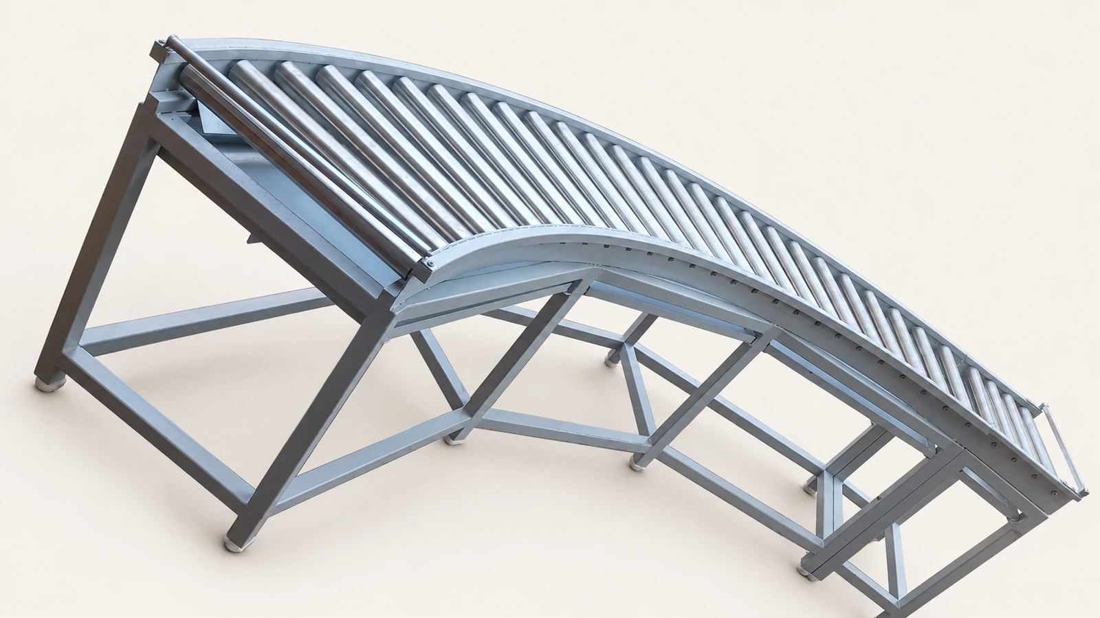 Curved Roller Conveyor — AI-cleaned product photograph